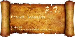 Preidt Teobalda névjegykártya